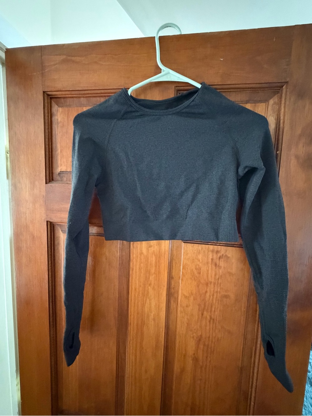 Amazon Black Cropped Long-Sleeve Top